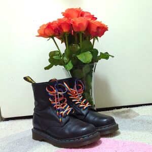 Dr. Martens Pride Pascal with Rainbow Stitching & Laces size 6